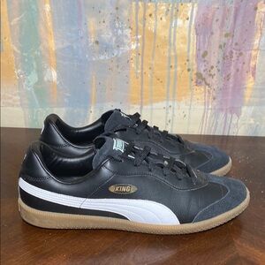 Puma King 21 IT Indoor Soccer Shoes 106696-01 Black White Gum Mens 12